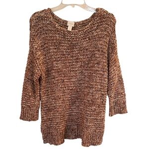 Chico's  100% Cotton Loose Weave Sweater Sz M